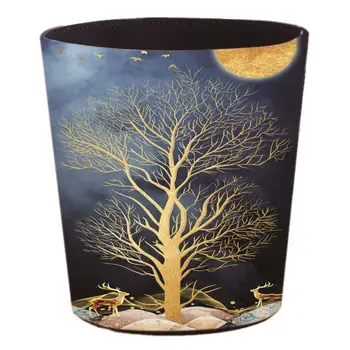 

HIPSTEEN 25x20x27 10L Waterproof Leather Trash Bin Waste Container Garbage Can Home Kitchen Office Waste Bin Sitting Room Toilet