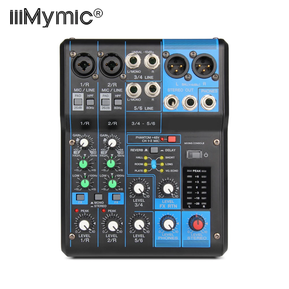Профессиональный 06X аудио consule 6-канальный Вход и USB Интерфейс аналоговый микшер с сжатия и эффекты LN для сцены DJ