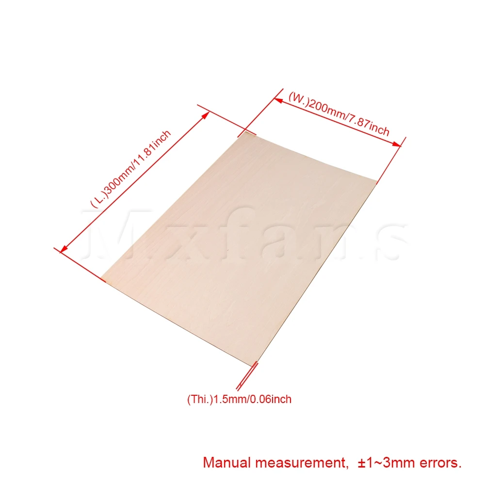 Mxfans300x200x1.5mm прямоугольник незавершенные Неокрашенный липа листы для ремесла Сделай Сам Hand-made проект мини жилищного строительства Architec