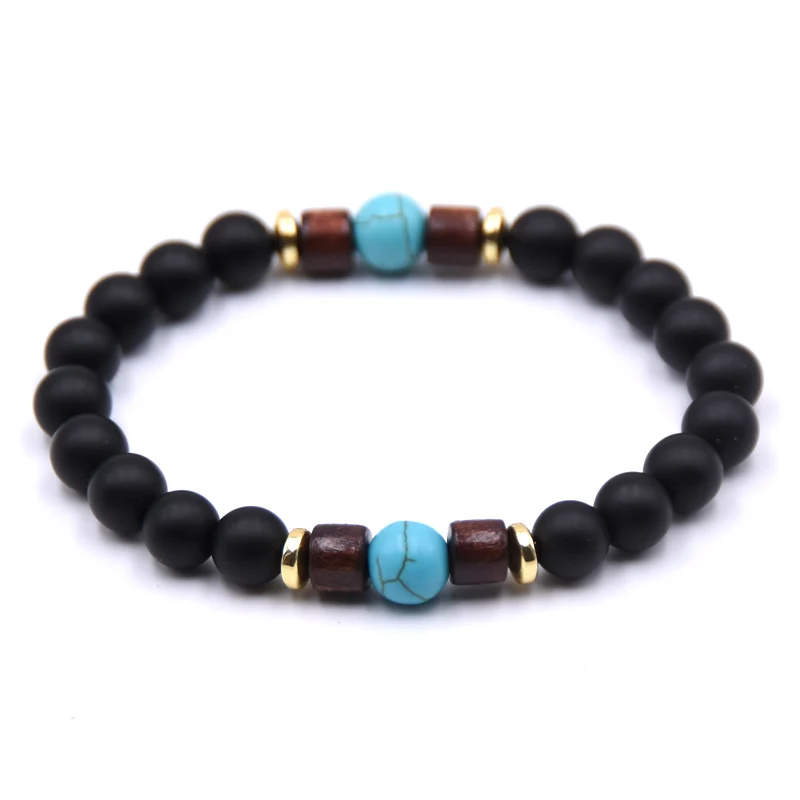 

2019 Couple bracelet 7 Charka Natural Stone Beads Bracelet Healing Crystal wood Bracelets For Women Men Yoga Gift Pulseira