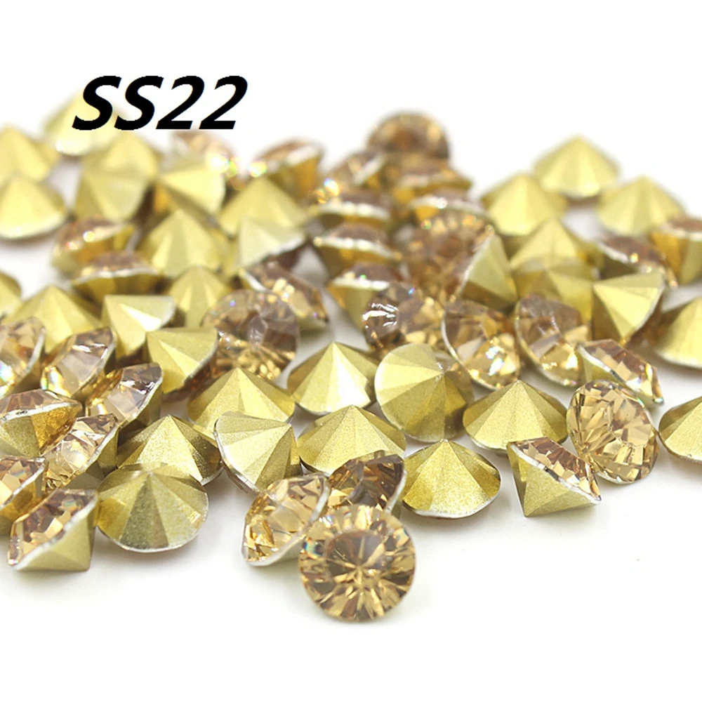 Бесплатная доставка модный светло-желтый SS22 около 5 мм 288 шт./пакет стразы из смолы