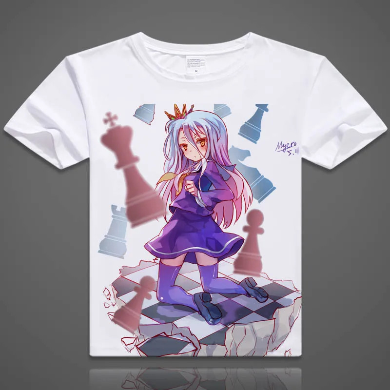 Coshome No Game No Life T shirt Sora Shiro Cosplay T-shirts 3D Print Short Sleeve Summer Tees Tops (12)