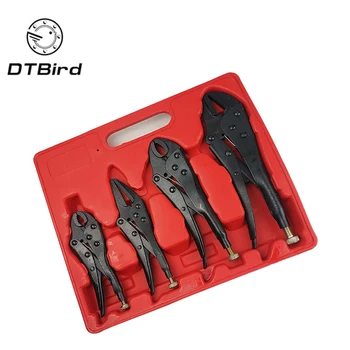 

4Pcs Self Locking Power Grip Clamp Tool Multipurpose Useful Hand Vise Pliers Set Black Steel Home Jaw Durable