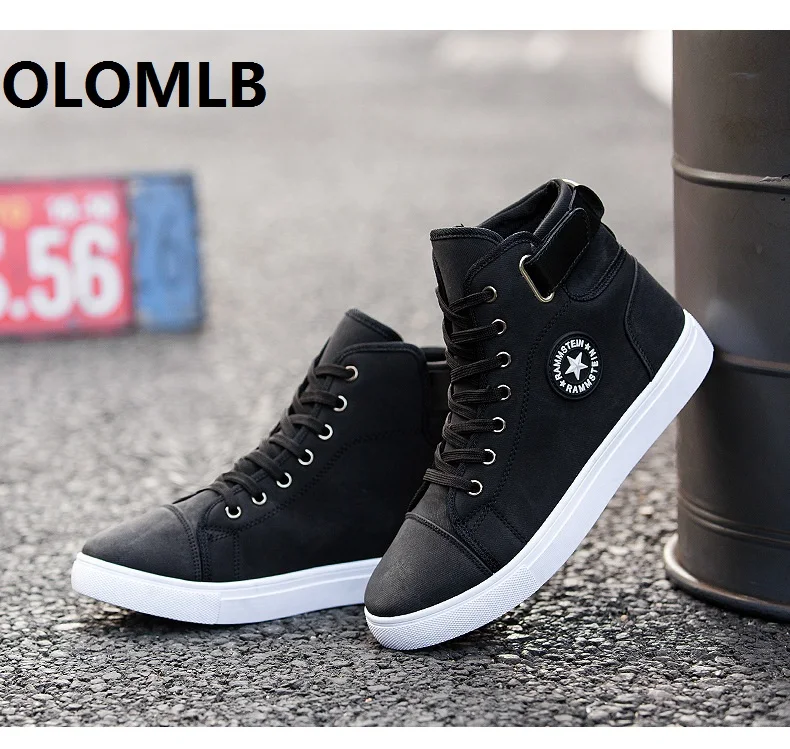 

NEW Men Shoes High Top Casual Flat Lace-up Boots Male Sneakers Skateboard Sneakers running Travel shoes student teens