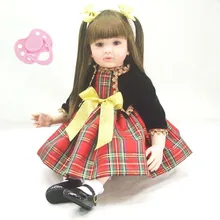 60 см Силиконовая виниловая кукла-реборн для малышей, Игрушки для маленьких принцесс, куклы для маленьких девочек, милые игрушки для детей, подарки на день рождения, год