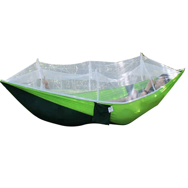 Outdoor Hammock for 2 Person Camping Garden Hunting Travel Furniture Parachute Hammocks Mosquito Net Hanging Bed 4