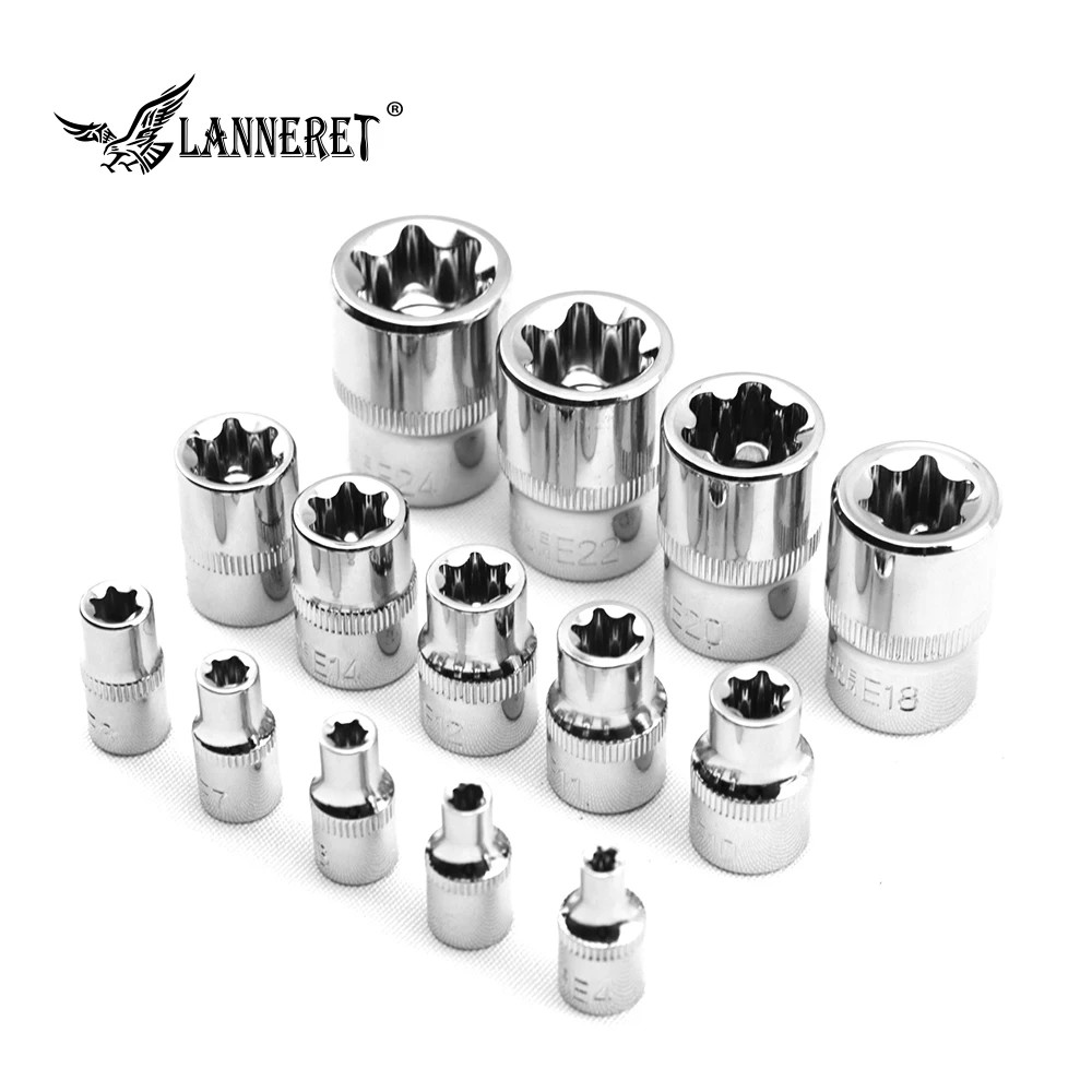 LANNERET 14 шт. 4 ~ 24 мм торцевой ключ набор 1/2 &quot 3/8&quot 1/4 &quotадаптер привода 6 точечный