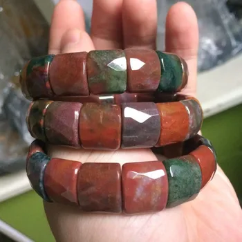 

Natural bloodstone/heliotrope stone beads bracelet natural gemstone bangle DIY jewerly for woman wholesale !