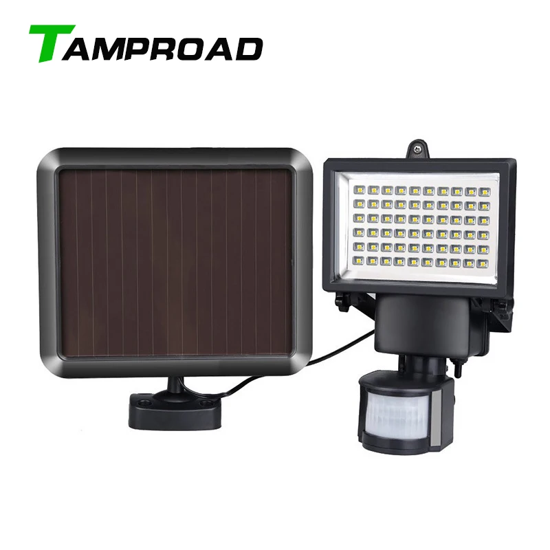 

TAMPROAD Outdoor Solar LED Reflector Light 60LED Infrared PIR Motion Sensor Floodlights Spotlights Flashlights Outside Wall Lamp