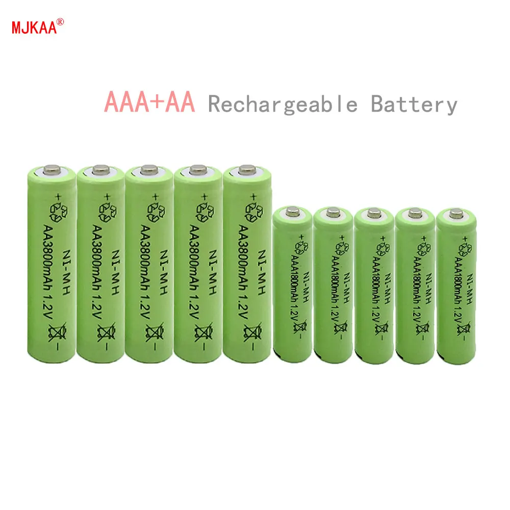 10 шт AA 3800mAh Ni-MH аккумуляторы+ 10 шт AAA 1800mAh