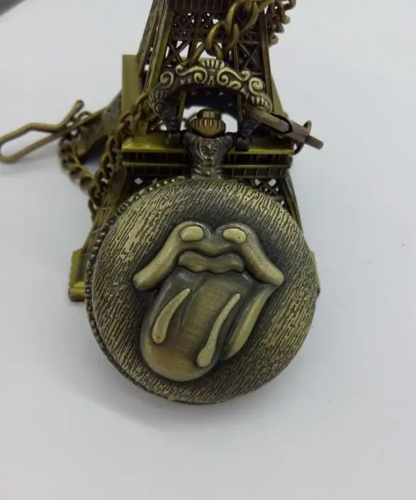 bronze-vintage-tongue-rolling-stones-quartz-pocket-watch-pendant-necklace-mens-womens-souvenir-gift-pocket-watches-with-chain