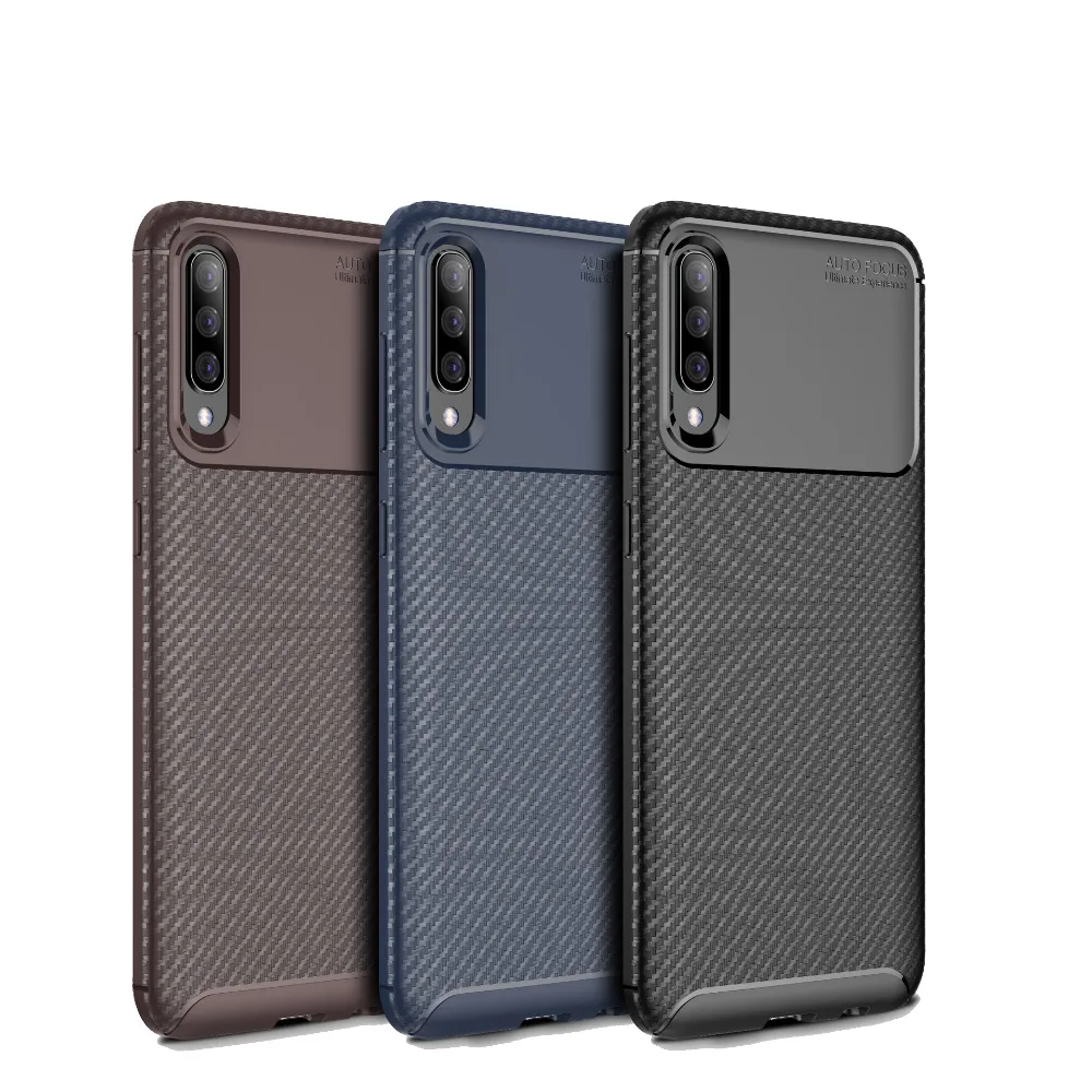 

Luxury carbon fiber phone Case For Samsung Galaxy A10 A20 A30 A40 A50 A70 Shockproof business Silicone TPU Protective Back Cover