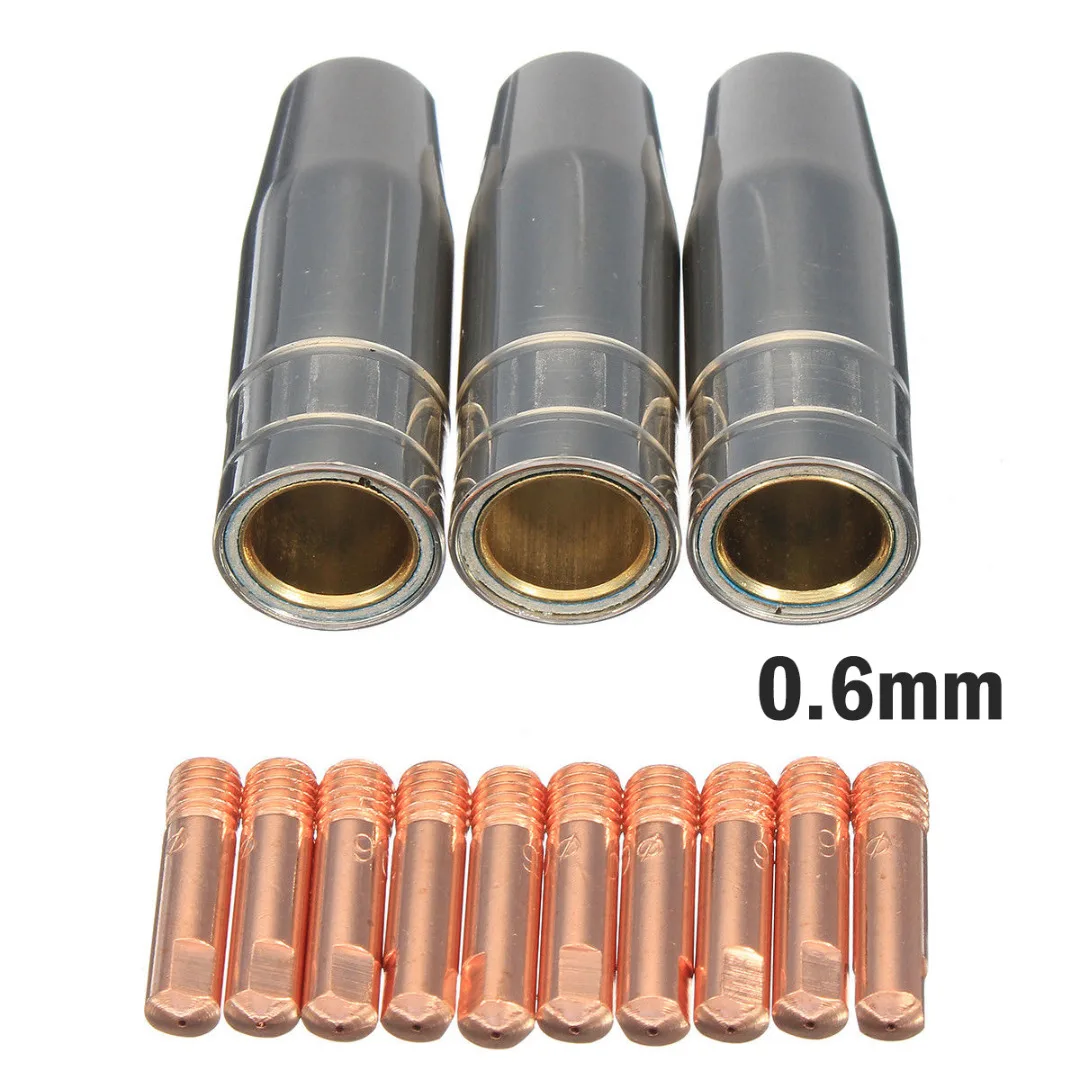

Torch Nozzles 0.6/0.8/1.0MM Copper 15AK Thread design With 10pcs Conductive Tips Kit 3pcs Welding Protective New
