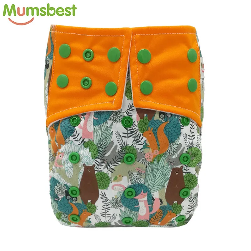 

[Mumsbest] 1Pc Baby Cloth Diaper Pocket Washable Baby Nappy Carton Fox Reusable Nappies Waterproof Pocket Diapers Suit 3-15kg