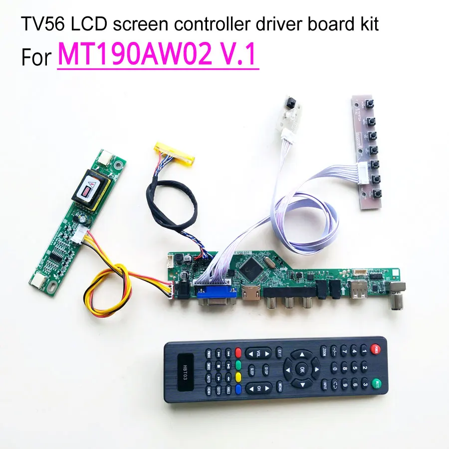 

For MT190AW02 V.1 computer LCD monitor 2-lamp 1440*900 LVDS 30pin 19" CCFL HDMI/VGA/AV/USB/RF TV56 controller driver board kit