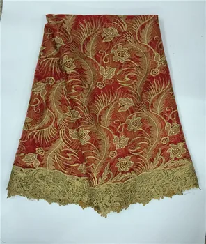 

New African Net Lace Fabric/ High Quality Nigeria Mesh Lace/ French Beads Lace Fabric For Wedding Dress 16 50QW