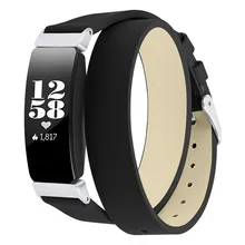 Смарт-часы кожаный ремешок для Fitbit Inspire/Inspire HR Смарт-часы, двойной тур кожаный сменный ремешок для часов