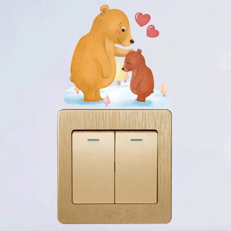 YOJA мультфильм коричневый медведь матери и ребенка Декор настенный стикер для