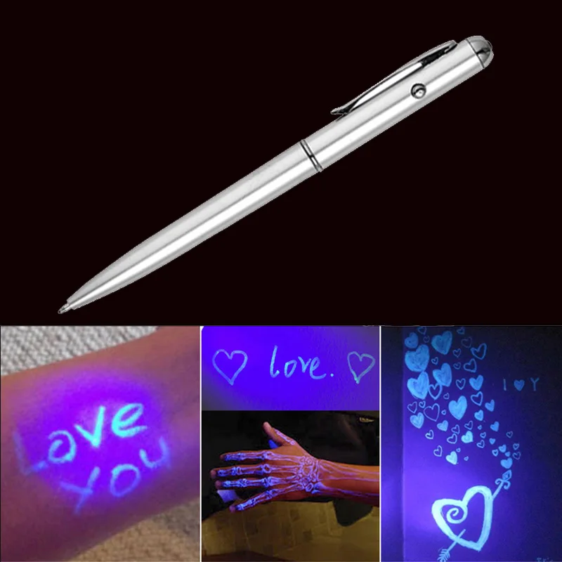 

Cute Magic Invisible Ink Ballpoint Pen with LED UV Light Creative Secret Spy Pen For Kids Novelty Gift School Stationery Supply
