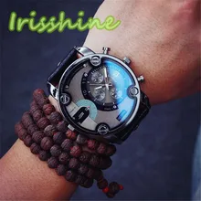 Irissshine 0103 man watches Fashion Casual Men Leather Quartz Analog Wrist Watch Watches
