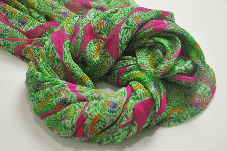 Бесплатная доставка принт Шелковый плиссированный качественный шелковый шарф длинный дизайн накидка от солнца шарф в наличии