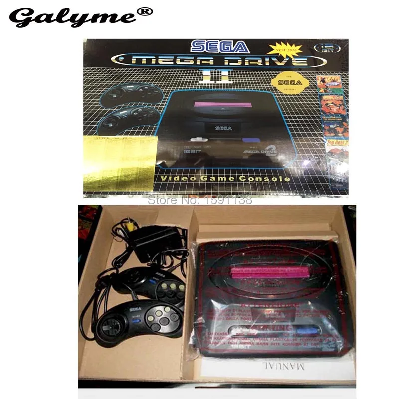 Новое поступление черные игровые консоли PAL версии ЕС подходят для Sega MD2 MD 2 ТВ