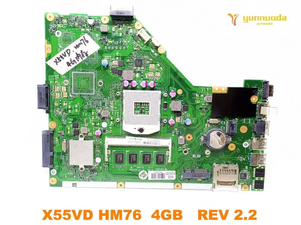  Original for ASUS X55VD laptop motherboard X55VD HM76 4GB REV 2.2 tested good free shipping