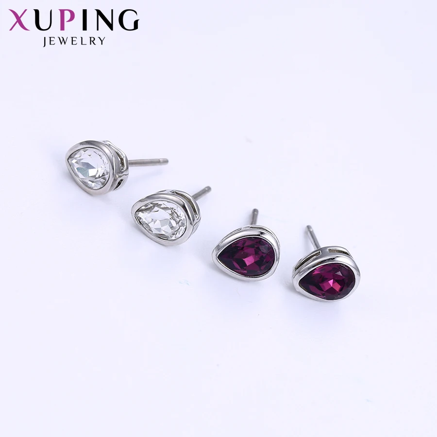 Xuping модные простые серьги в форме капли воды кристаллы от Swarovski романтическое