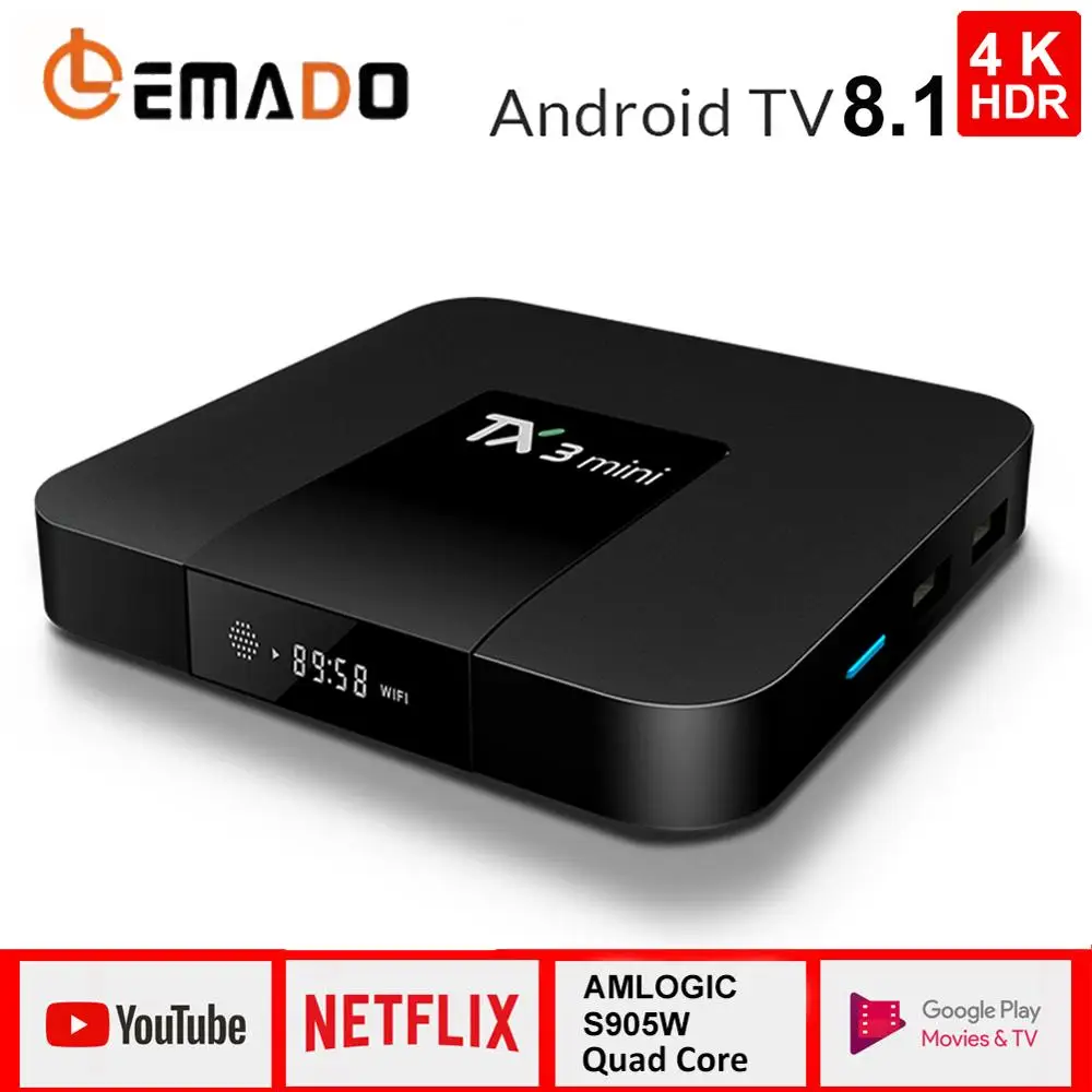 LEMADO TX3 Мини ТВ коробка Android 8 1 3D 2 Гб 16 Amlogic S905W четырехъядерный поддержка wifi 4K HDR