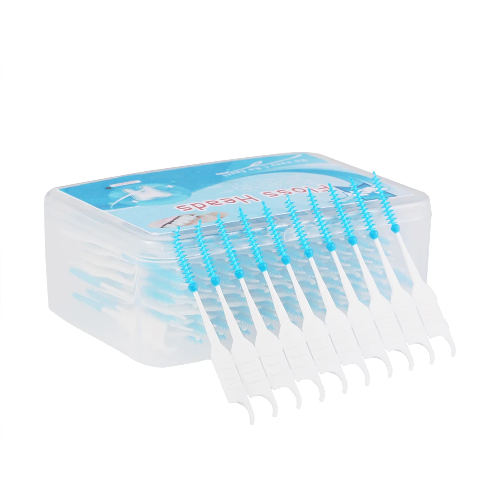 

200Pcs/Box Disposable Dental Floss Oral Care Soft Silicone Interdental Brush Teeth Stick Toothpicks Floss Tooth Pick Brush Clean