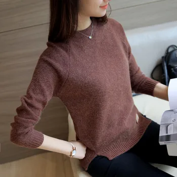 

OHCLOTHING new winter Korean raglan sleeve knit Pullover split under F1493