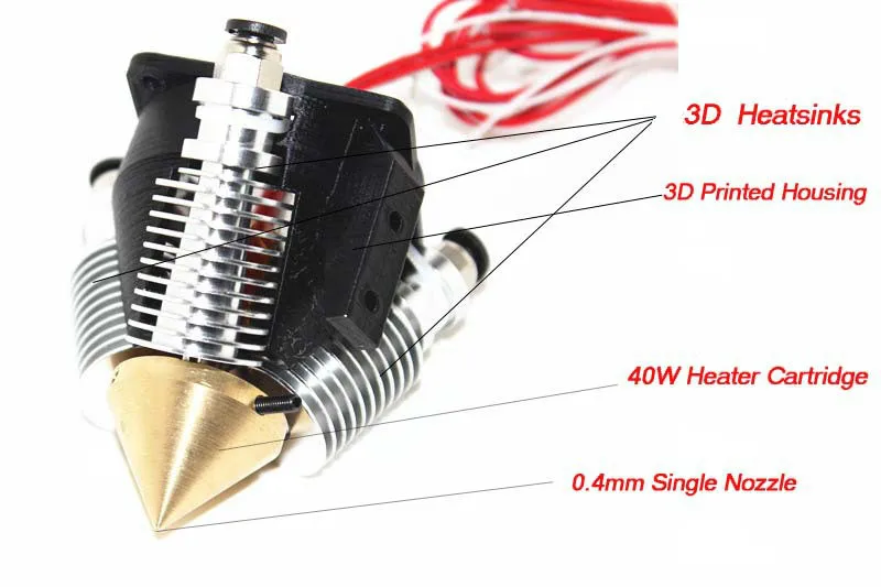 

Extruder Full kit- 3D V6 Multi Color Nozzle 3 IN 1 OUT 0.4mm For 1.75mm Filament Mixing Colors Multi Nozzle For 3D Printer