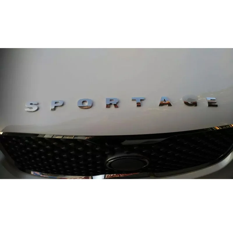 Для KIA SPORTAGE 2012 2013 аксессуары металлический хромированный капот эмблема алфавит наклейки для стайлинга автомобилей