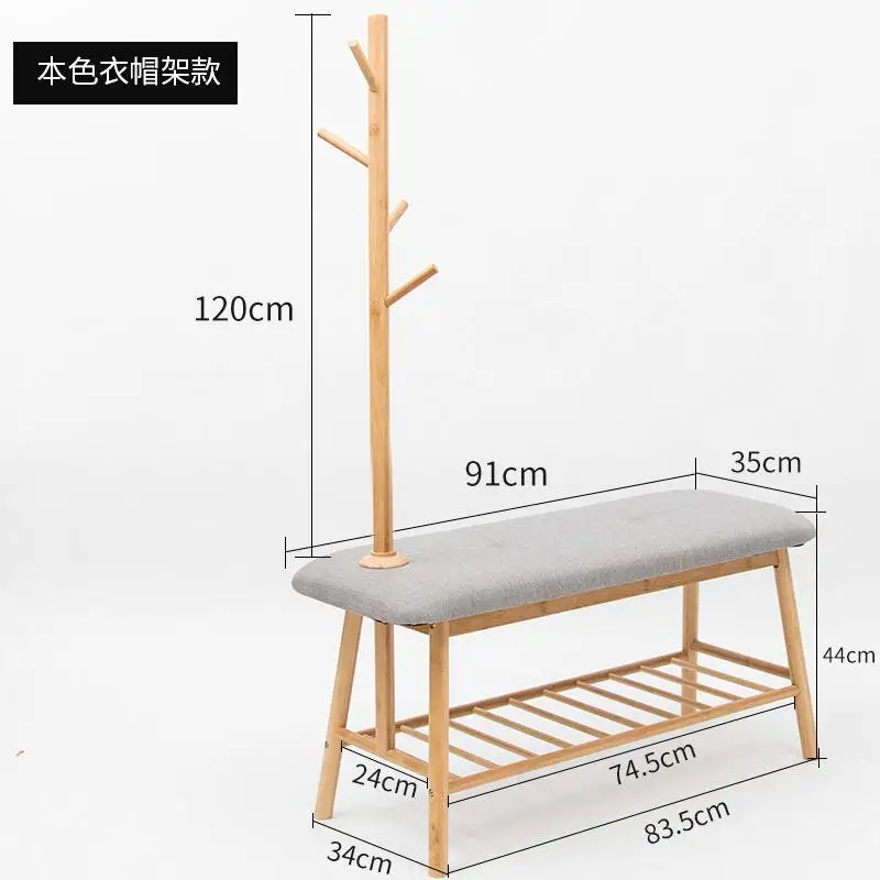 Твердой древесины обувь скамейка Европейский современный минималистский обуви стойки табурет ткань кровать хвост туалетный стул - Цвет: With hanger0