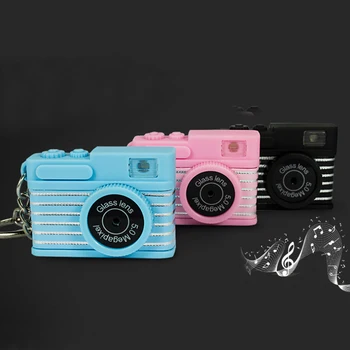 

100pcs/lot Mini Toy Camera keychain Flashlight LED Camera Key chain Sound Camera Keyring Digital Camera Hangbag Torch Key Ring