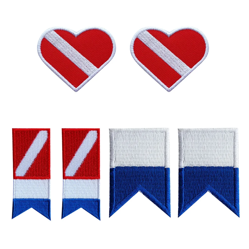 3 Pairs Alpha Flag Diver Down Flag Patch Badge Scuba Diving Embroidered Decorative Patches for Scuba Divers, Not Come Off