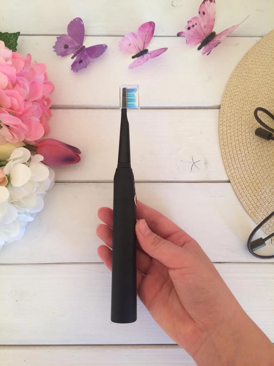 Escova de Dentes Titular com 3pcs Seago Sonic Amigável Elétrica Recarregável Cabeças Dupont Cerda Macia Eco 16 elétrica recarregável escova de dentes titular com