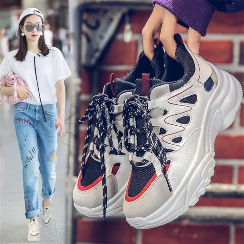 

Summer Sneakers Women Trainers Vulcanize Shoes Mesh Tenis Feminino White Platform Sneakers Wedges Buty Damskie Zapatillas Mujer
