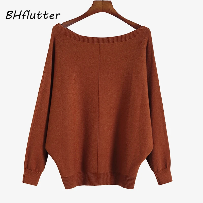 BHflutter Sueter mujer invierno зимний женский свитер, новинка, повседневные кашемировые свитера с рукавами летучая мышь, Женский вязаный джемпер, вязаная одежда