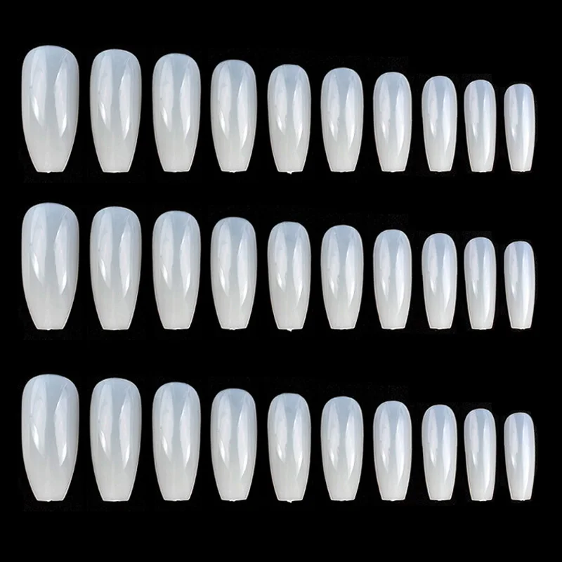 

100/500Pcs Long Ballerina Coffin Shape Full Cover False Fake Nails Art Tip DIY js002
