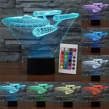 Star Trek Night Light Led Lamp Star Wars USB LED Lighting 7 Colors Luminaria Table Lamp Bedroom Decor Nightlight for Kids Gift