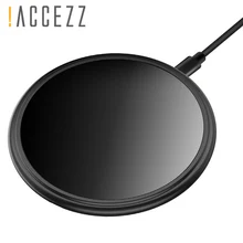 ACCEZZ Qi Беспроводное зарядное устройство 7,5 10 Вт для samsung S8 S7 S9 Plus Note 8 зеркальная быстрая стеклянная Зарядка для IPhone 8 Plus XS Max Charge