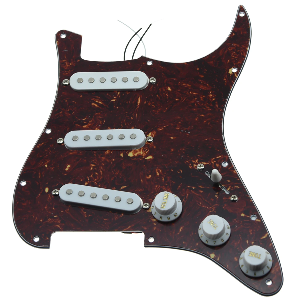 KAISH различные пользовательские Strat Pickguard Prewired ST SSS Pickguard с керамическими звукоснимателями подходит для Fender загруженный Pickguard - Цвет: Vintage Tortoise-WH