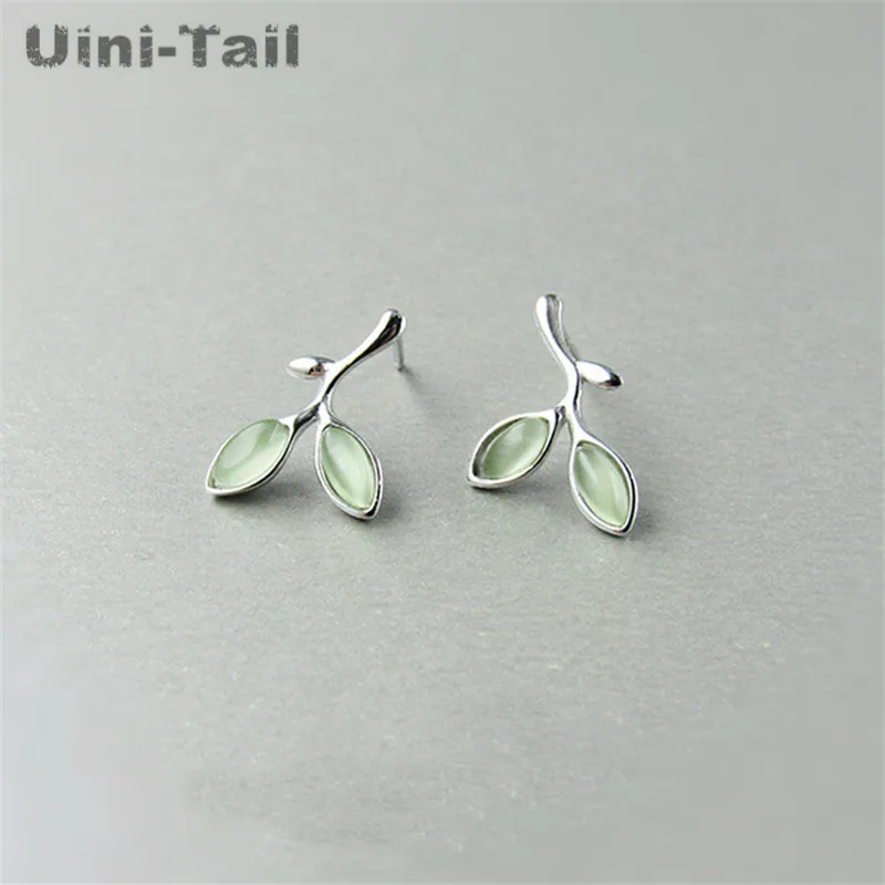 Серьги Uini Tail из стерлингового серебра 925 пробы с зелеными