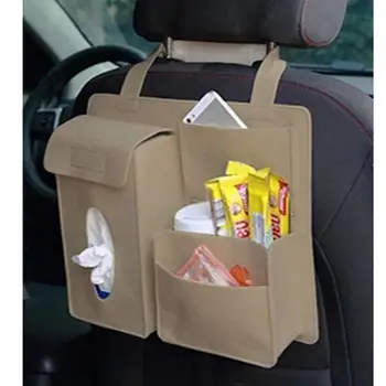 

Auto Car Storage Bags Solid Multi-Use Pocket Organizer Car Seat Back Bag Black 1 Set