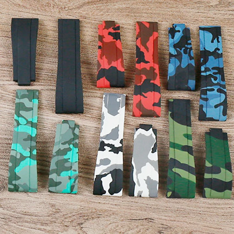 Men's Watch Accessories Camouflage Natural Silicone Strap for Role Strap Daytona Submariner GMT OYSTERFLEX Women's Bracelet