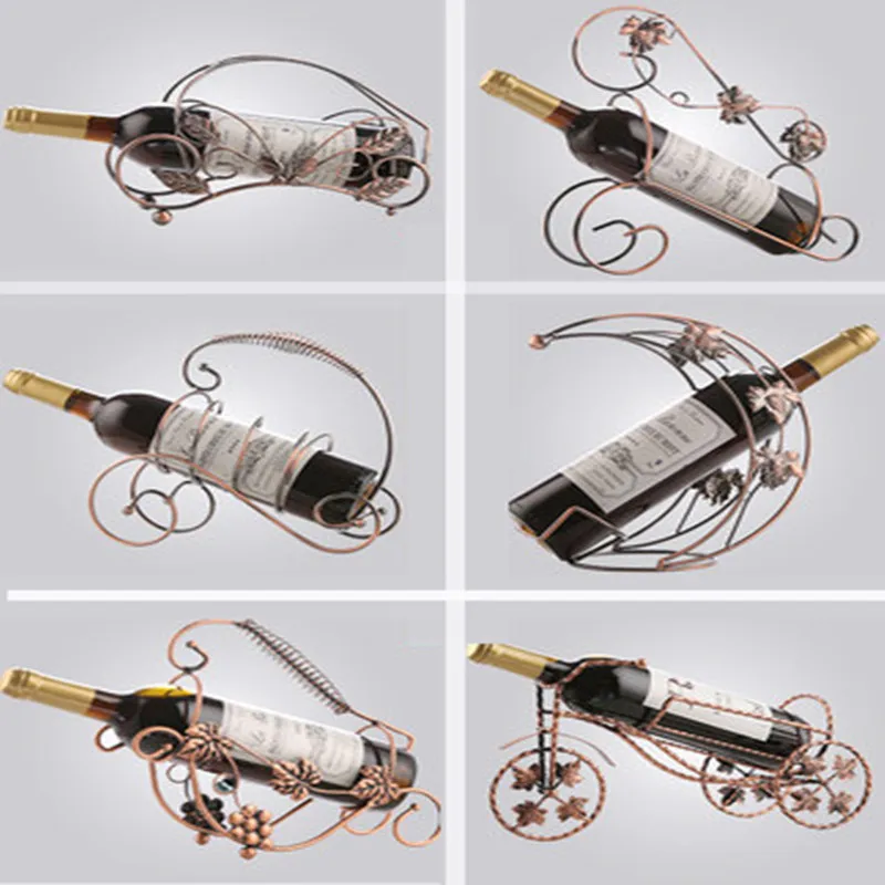 

Creative Metal Wine Rack Beautiful Crafts Artwork Wine Holder Creative Wine Bottle Stand Practical Decoration Bracket