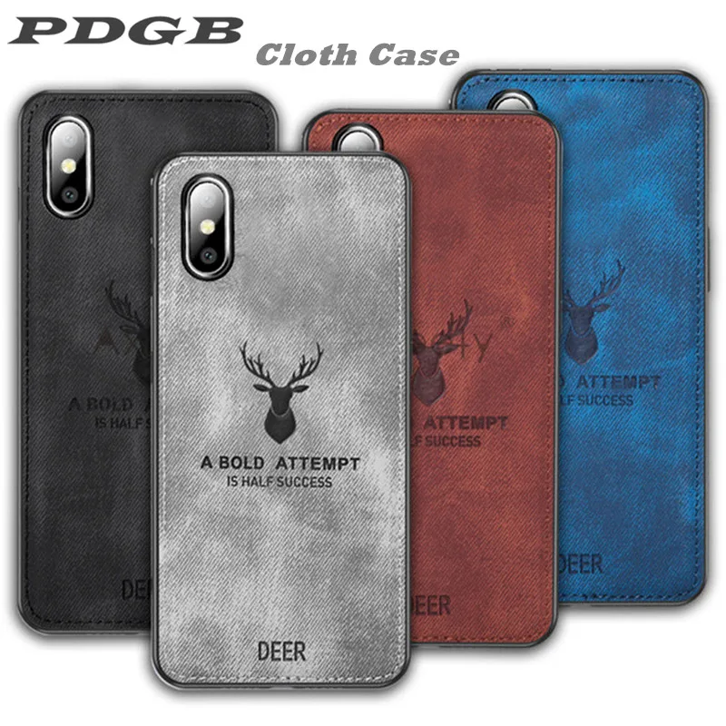 

PDGB Rugged TPU Case for Xiaomi Mi 9 SE Redmi K20 Pro Redmi Note 7 Global Version Cloth Case Cover Elk Deer Pattern Soft Shell