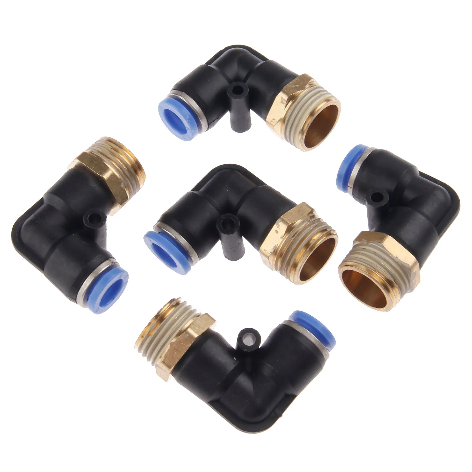 5 шт M" 1/8'' 1/4 ''3/8'' 1/2 'ThreadPneumatic Фитинги Локоть Быстрый Вставной соединитель трубы для 4/6/8/10/12 мм шланг трубки