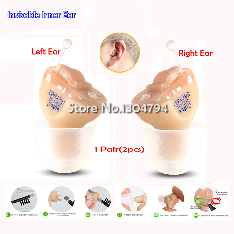 

1PCS/LOT Cofoe cic invisible Hearing Aid Portable Small inner Ear Invisible Best Sound Amplifier digital Hearing Aids Right Ear